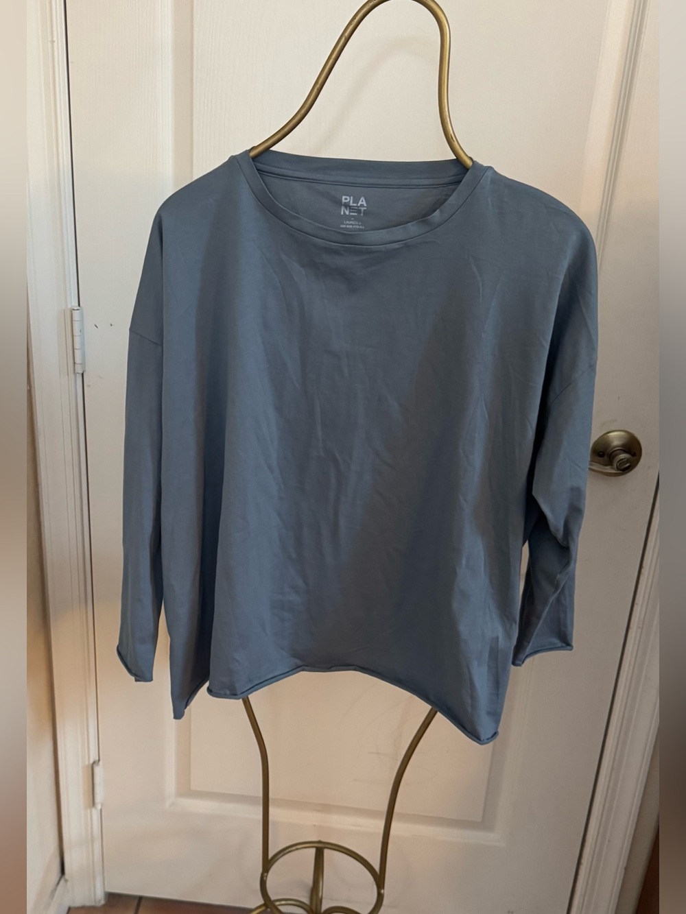 Planet Blue Grey Long Sleeve Top